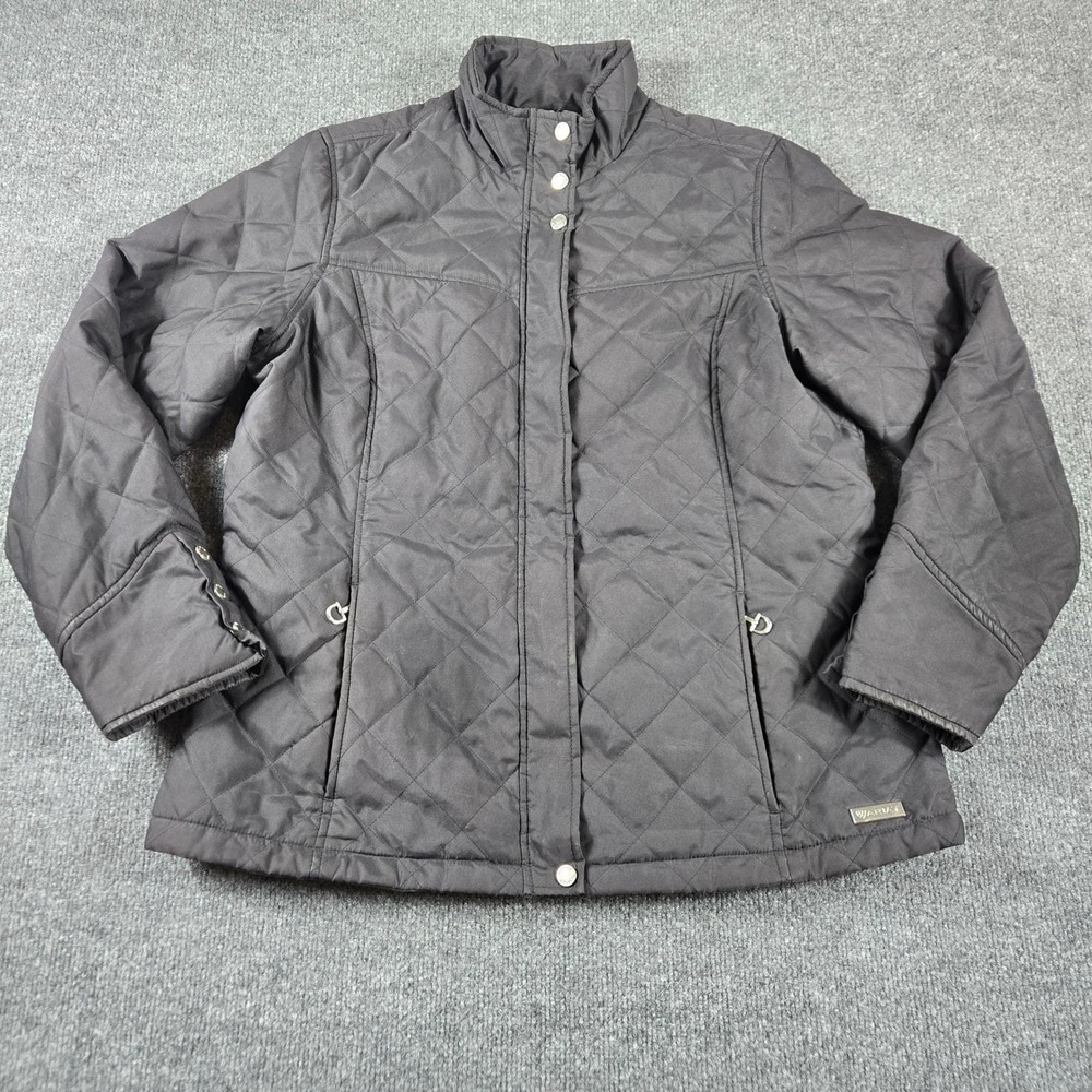 Ariat Womens XL Black Quilted Equestrian Riding Jacket zip vents